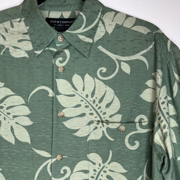 Hawaiian Aloha Shirt Silk Blend Vintage Ono & Company by Liberty House Size M - Picture 3 of 7